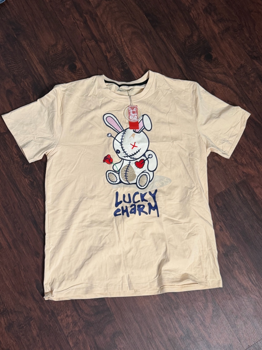 Lucky Brand Cream Graphic Bunny 'Lucky Charm' Tee